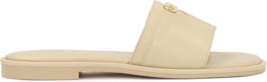 Kazar monogram crème lederen flip-flops