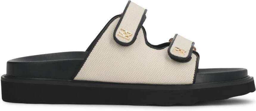 Kazar Monogram Raffia en Leren Slippers