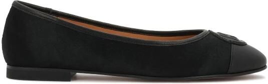 Kazar Monogrammed Embossed Leather Ballerinas