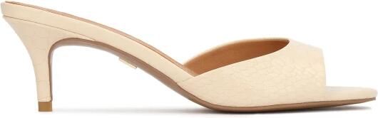Kazar Embossed leather mules with low heel