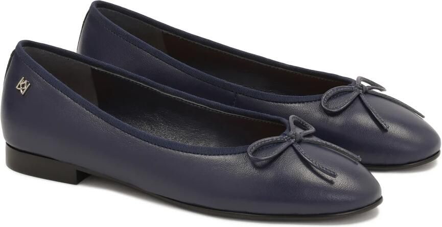 Kazar Navy blauwe ballerina's van natuurlijk leer