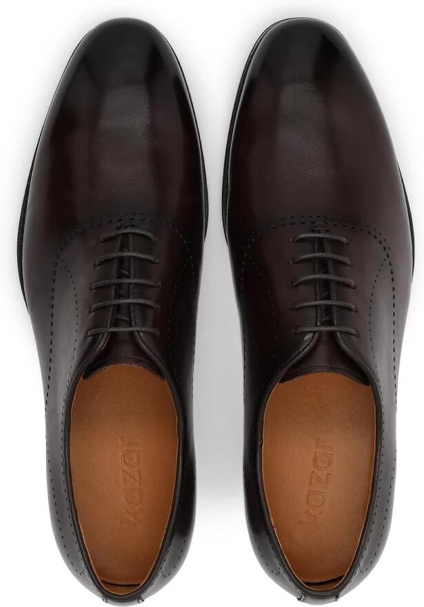 Kazar Brown oxfords in genuine leather with subtle broguing - Foto 4