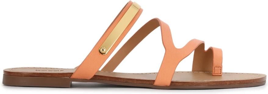 Kazar Orange slides with jewelry detailing