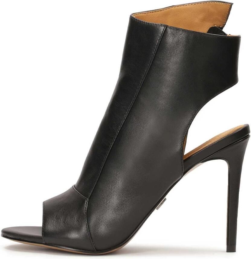 Kazar Zwarte leren peep toe laarzen Black Dames
