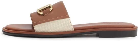 Kazar Platte bruine en beige slippers