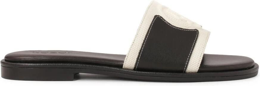 Kazar Platte flip-flops van leer en stof