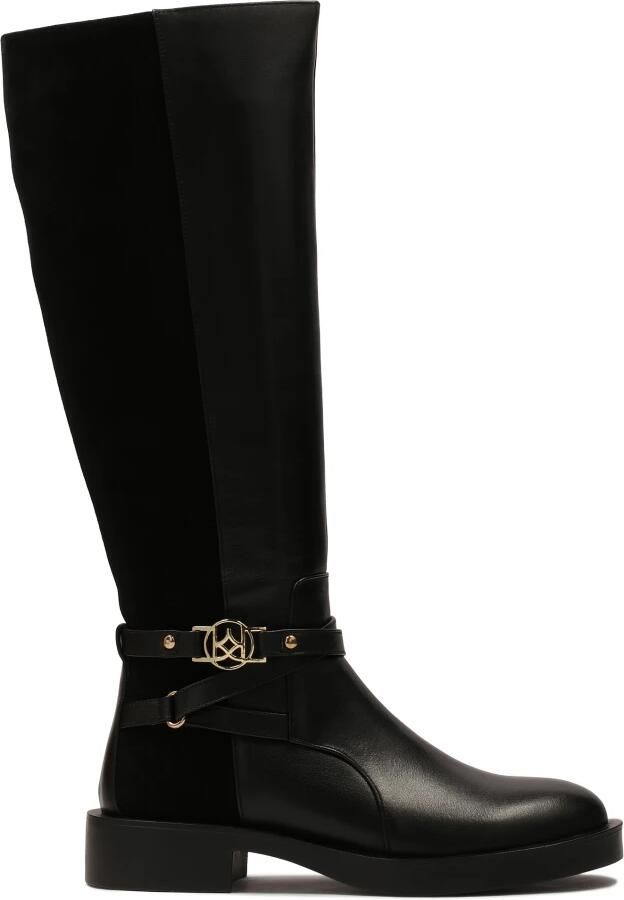 Kazar Platte laarzen van glad en suède leer.Dit product valt klein uit.