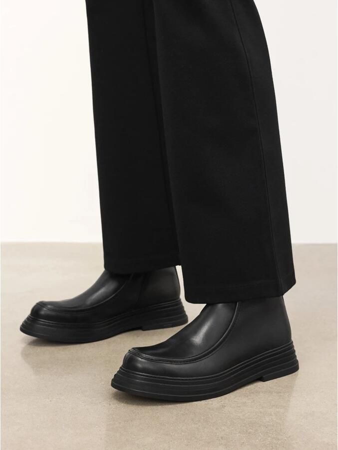 Kazar Platte leren laarzen met rits