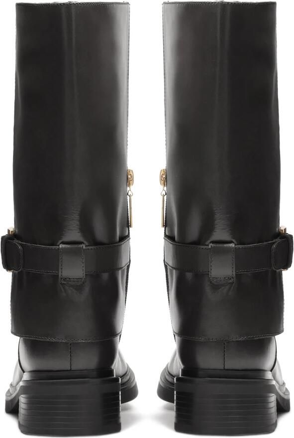 Kazar Platte leren laarzen versierd met een band