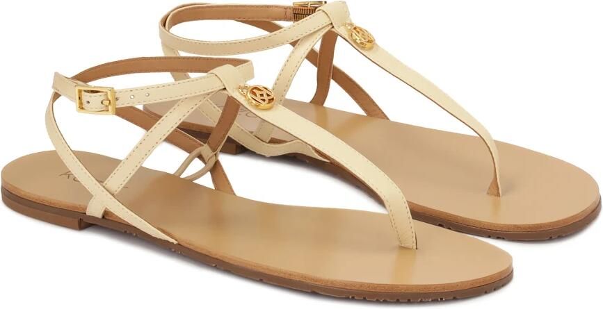 Kazar Platte leren teenslippers