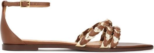 Kazar Flat brown and gold pointed toe sandals