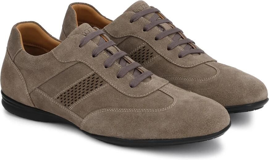 Kazar Men's suede shoes in taupe shade with perforations - Foto 3