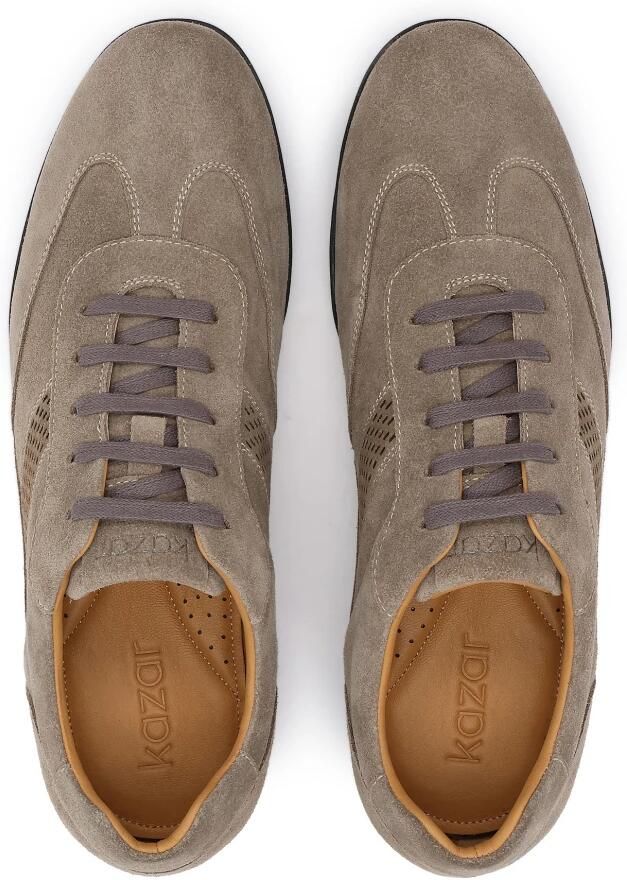 Kazar Men's suede shoes in taupe shade with perforations - Foto 2