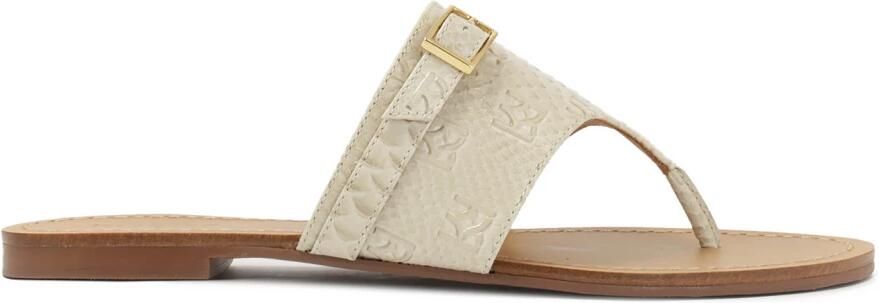 Kazar Embossed leather flat flip flops