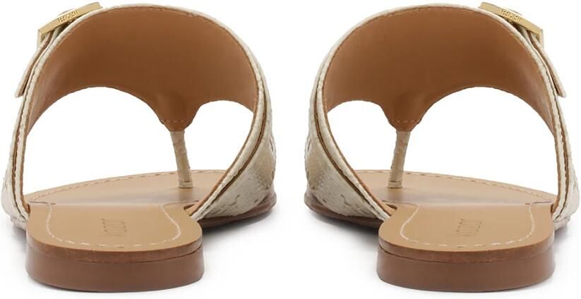 Kazar Embossed leather flat flip flops - Foto 4
