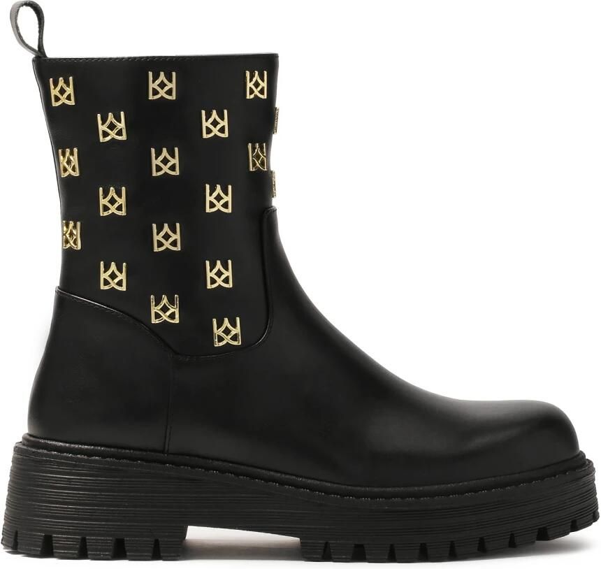 Kazar Ritslaarzen versierd met metalen monogrammen.Dit product valt groot uit.