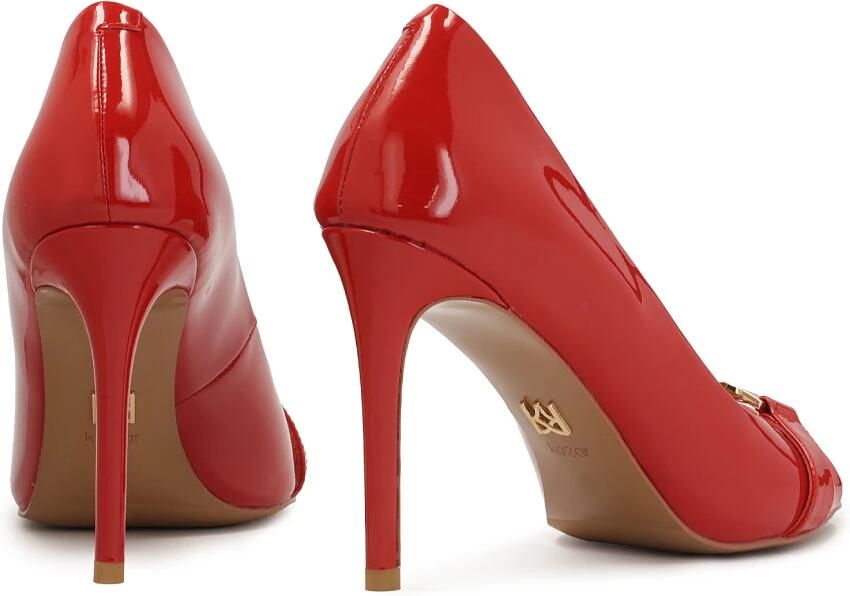 Kazar Red patent leather pumps with cutout on toe - Foto 4