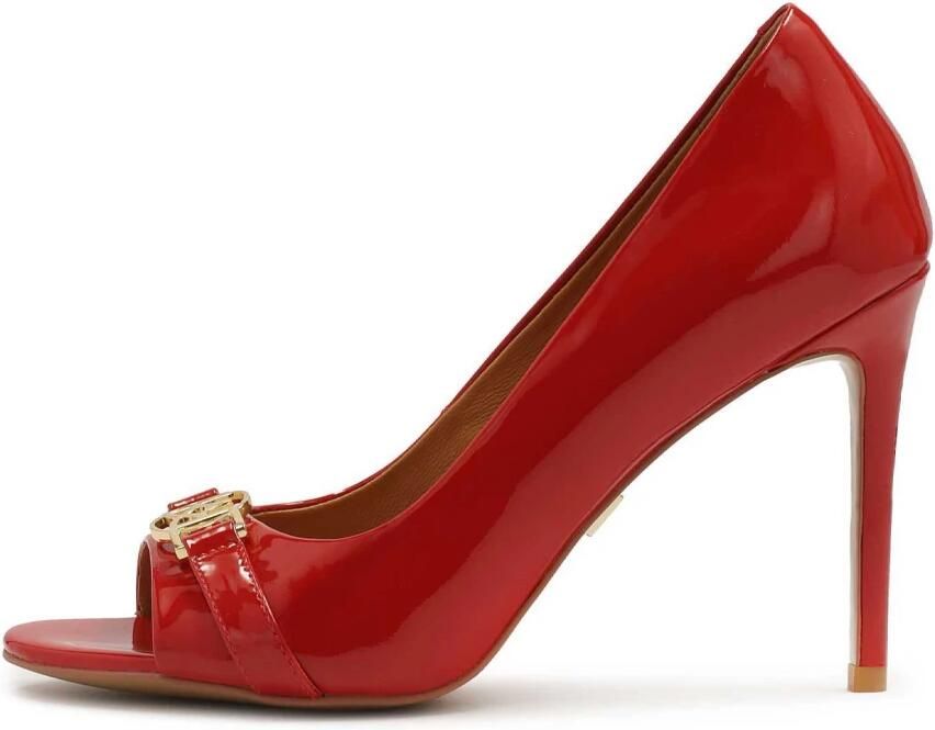 Kazar Red patent leather pumps with cutout on toe - Foto 3