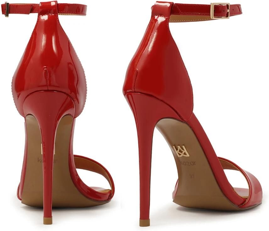 Kazar Rode gelakte sandalen met ingebouwde hak