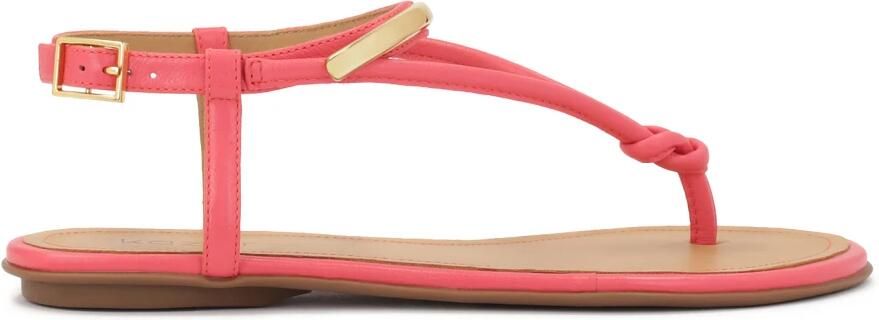 Kazar Roze platte sandalen met metalen versiering
