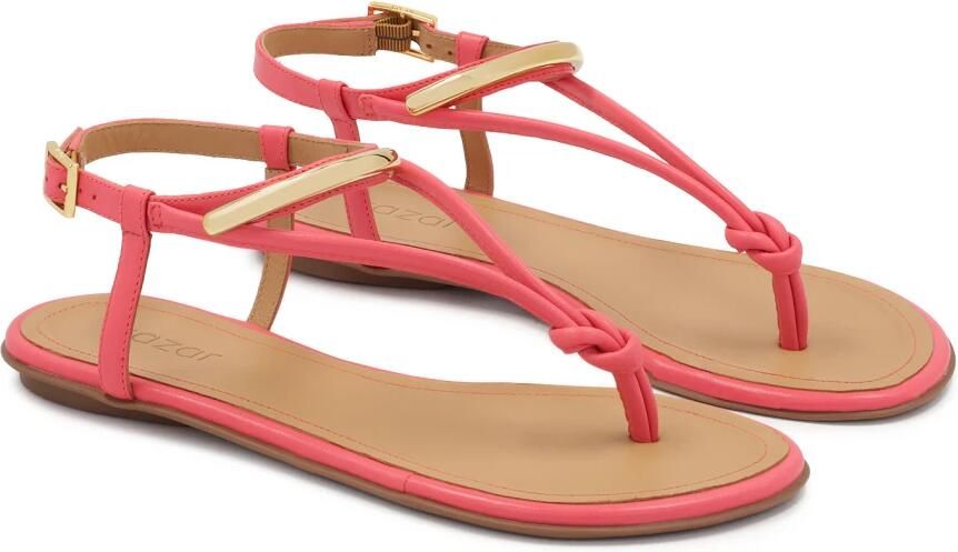 Kazar Roze platte sandalen met metalen versiering - Foto 3
