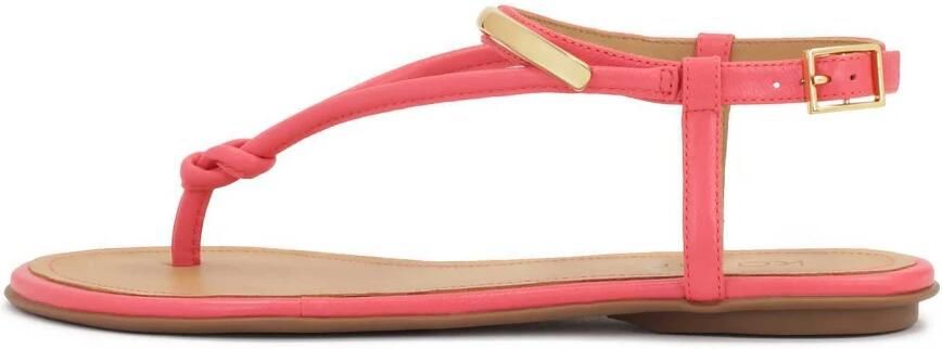 Kazar Roze platte sandalen met metalen versiering - Foto 5