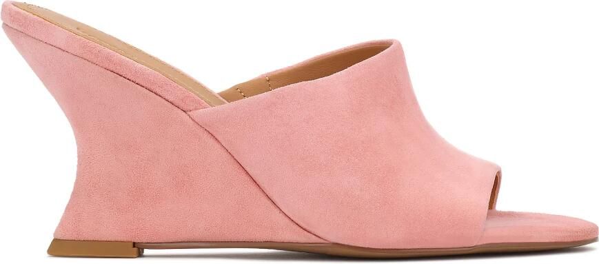 Kazar roze suède slippers met plateauhak