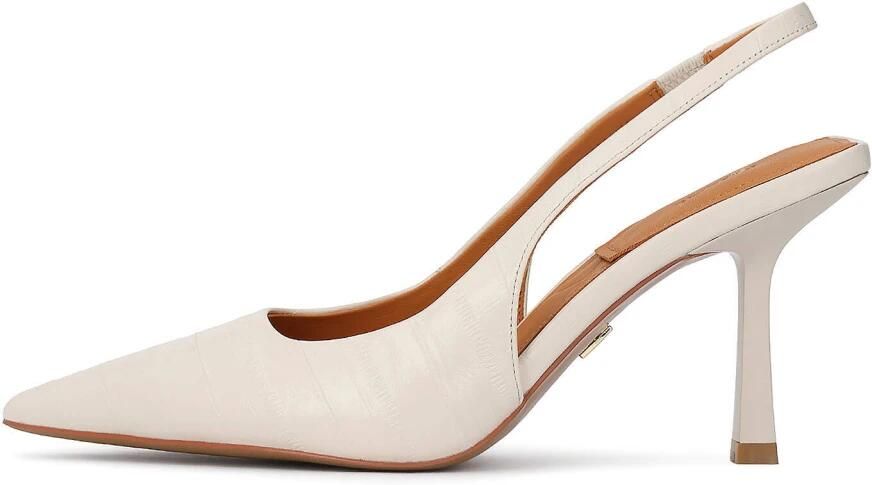 Kazar Natural leather slingback pumps in a shade of broken white - Foto 2