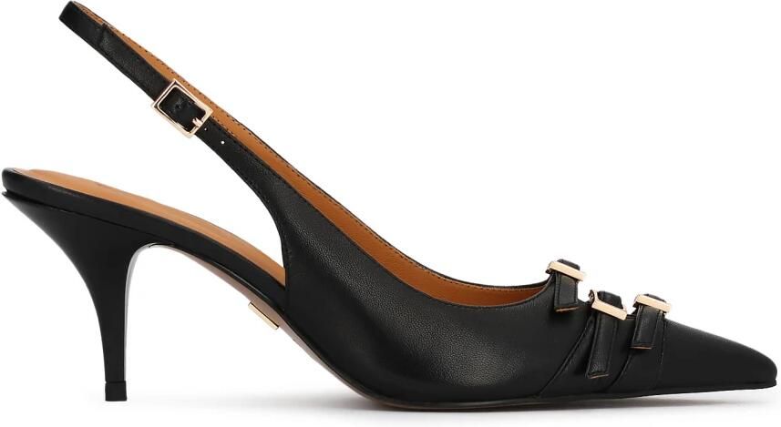 Kazar Open-toe pumps with open heels and pointed toes