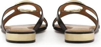 Kazar Slippers met gouden hak en grote versiering
