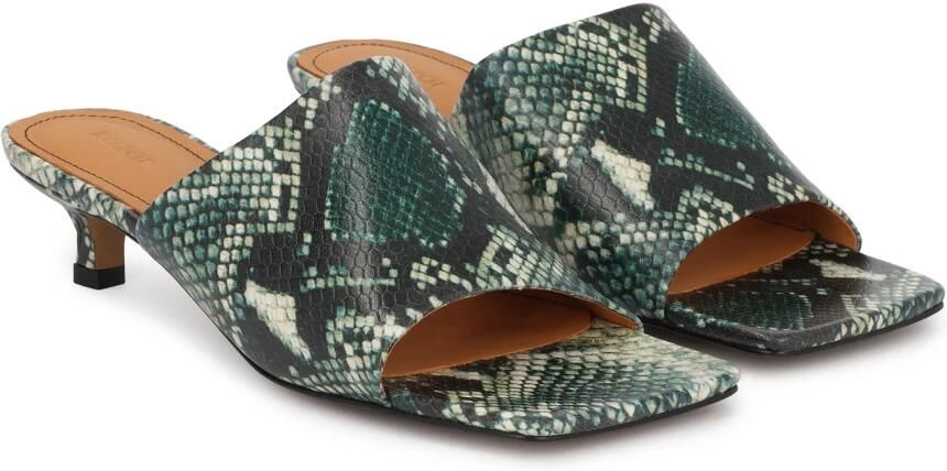 Kazar Snake Motif Embossed Leather Mules - Foto 3