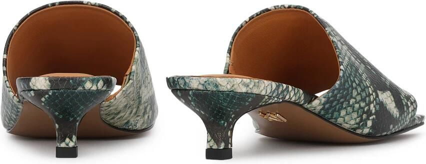 Kazar Snake Motif Embossed Leather Mules - Foto 5
