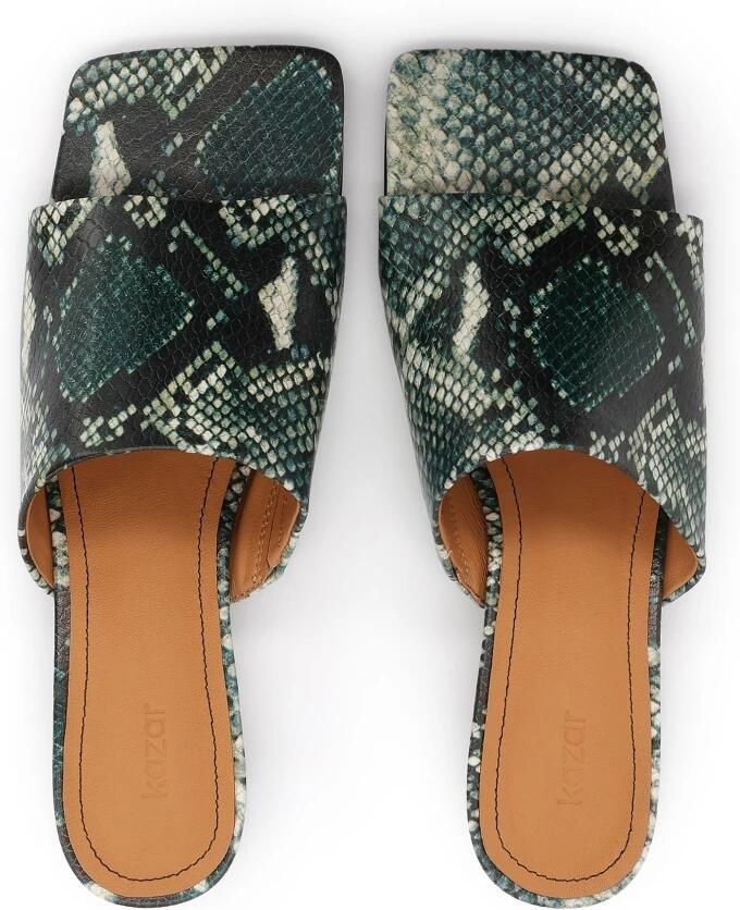 Kazar Snake Motif Embossed Leather Mules - Foto 2