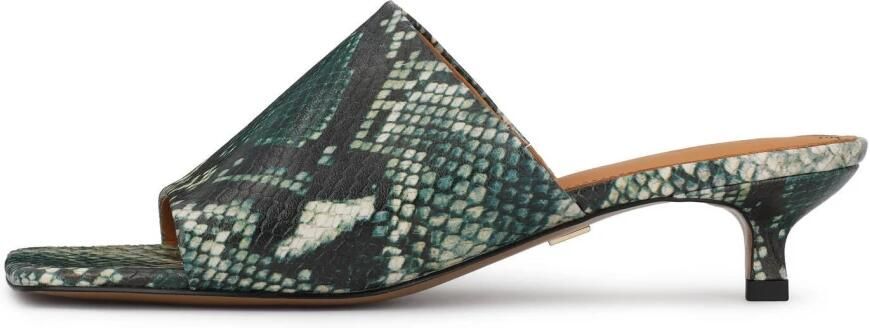 Kazar Snake Motif Embossed Leather Mules - Foto 4