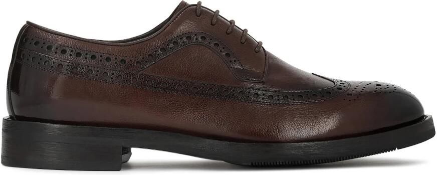 Kazar Brown formal shoes with openwork decoration