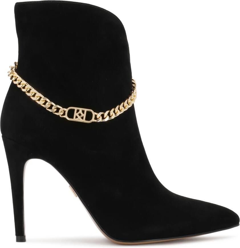 Kazar Suede Booties with Chain Detailing