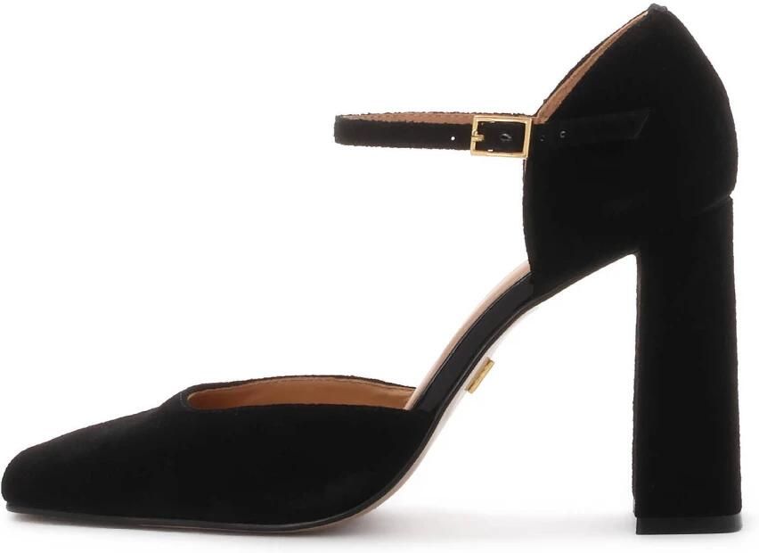 Kazar Suède halfopen pumps met open neus op een paal.Dit product valt groot uit. - Foto 2