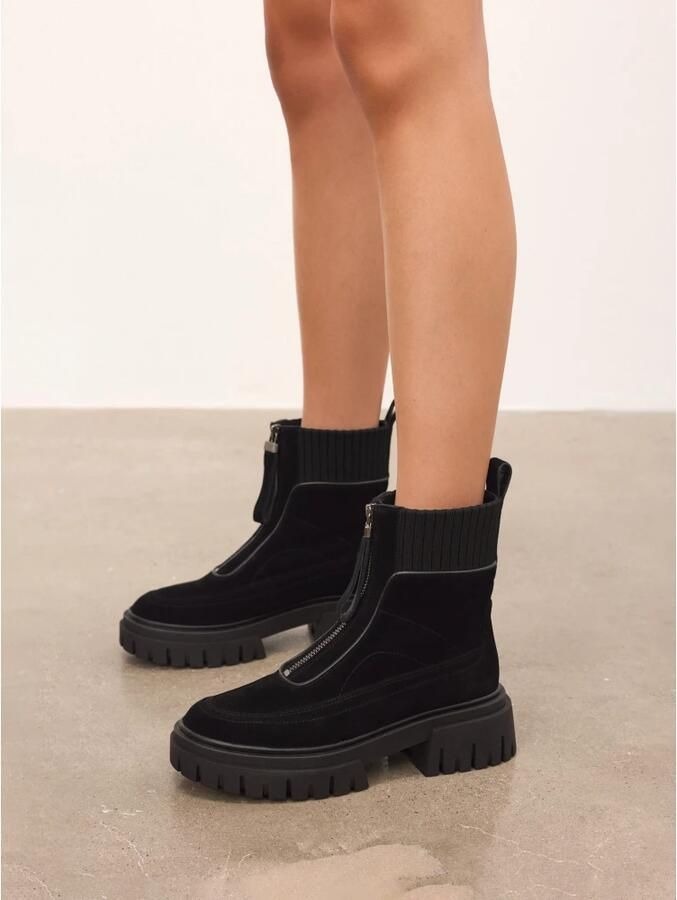 Kazar Suède laarzen met een rits aan de voorkant van de bovenkant