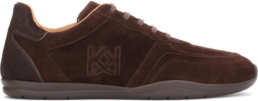 Kazar suède sneakers met een hair-on lederen inzetstuk