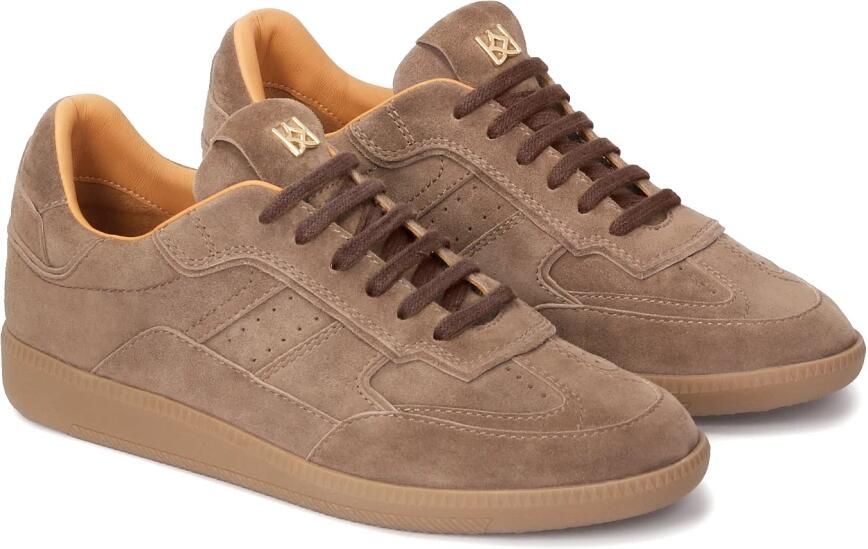 Kazar Suède sneakers met stiksels en perforaties