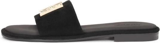 Kazar Suede zwarte flip-flops