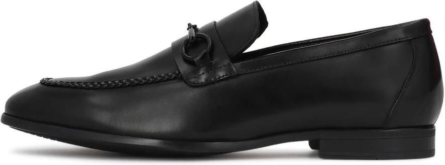 Kazar Black leather men's loafers with metal embellishment - Foto 2