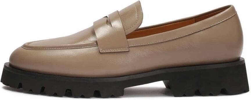 Kazar Taupe leren halfschoenen met contrasterende zool.Dit product valt groot uit. - Foto 2