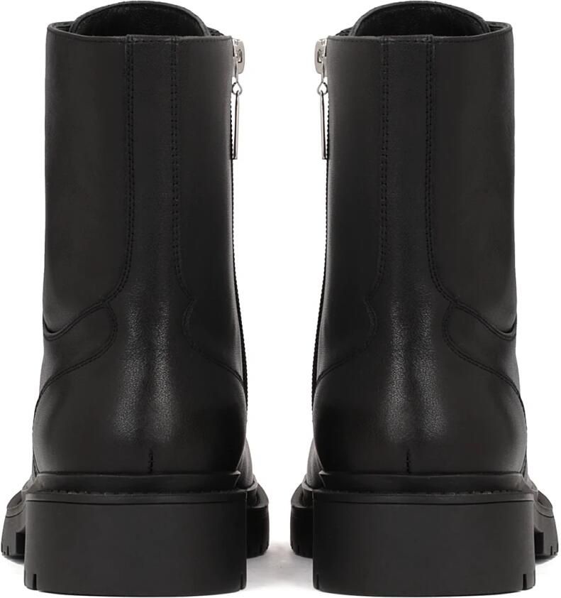 Kazar Warme zwarte platte enkellaarsjes met rits en vetersluiting.Dit product valt klein uit. - Foto 2