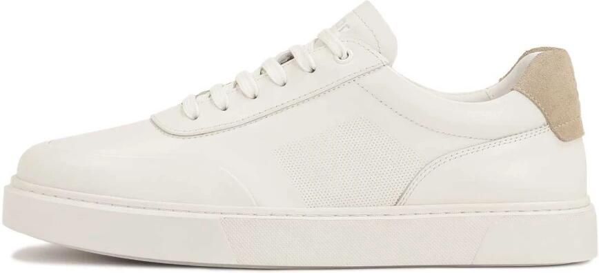 Kazar Witte leren sneakers met beige inzetstuk