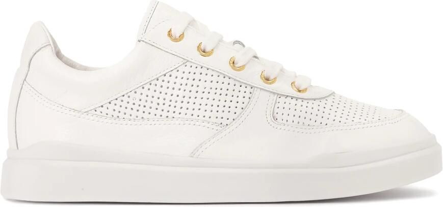 Kazar Witte leren sneakers met perforatie