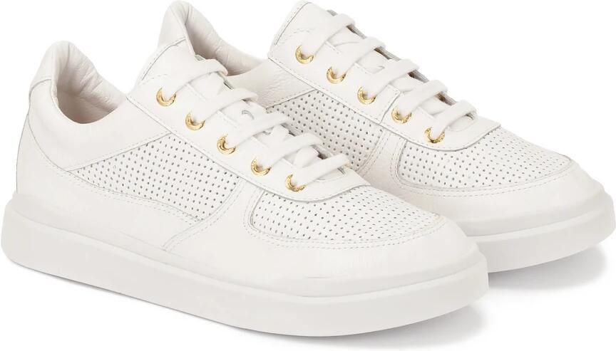 Kazar Witte leren sneakers met perforatie - Foto 3