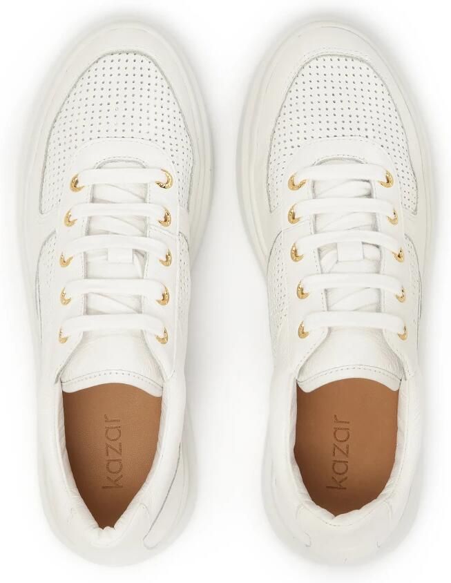 Kazar Witte leren sneakers met perforatie - Foto 2