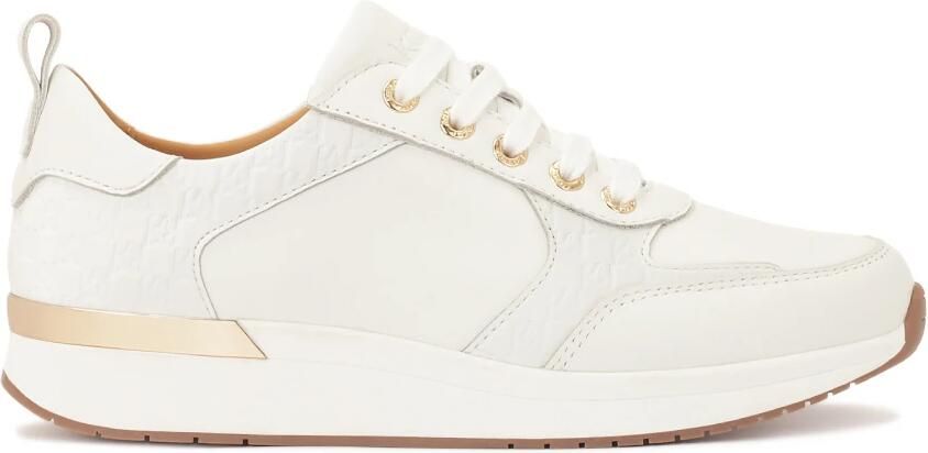 Kazar Witte sneakers versierd met monogrammen