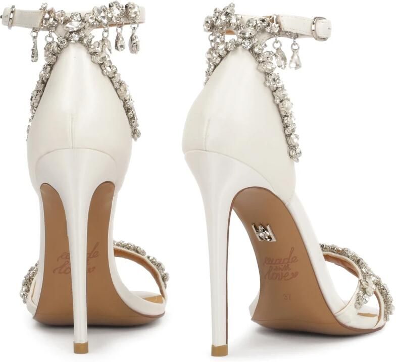 Kazar White wedding sandals decorated with zircons - Foto 4
